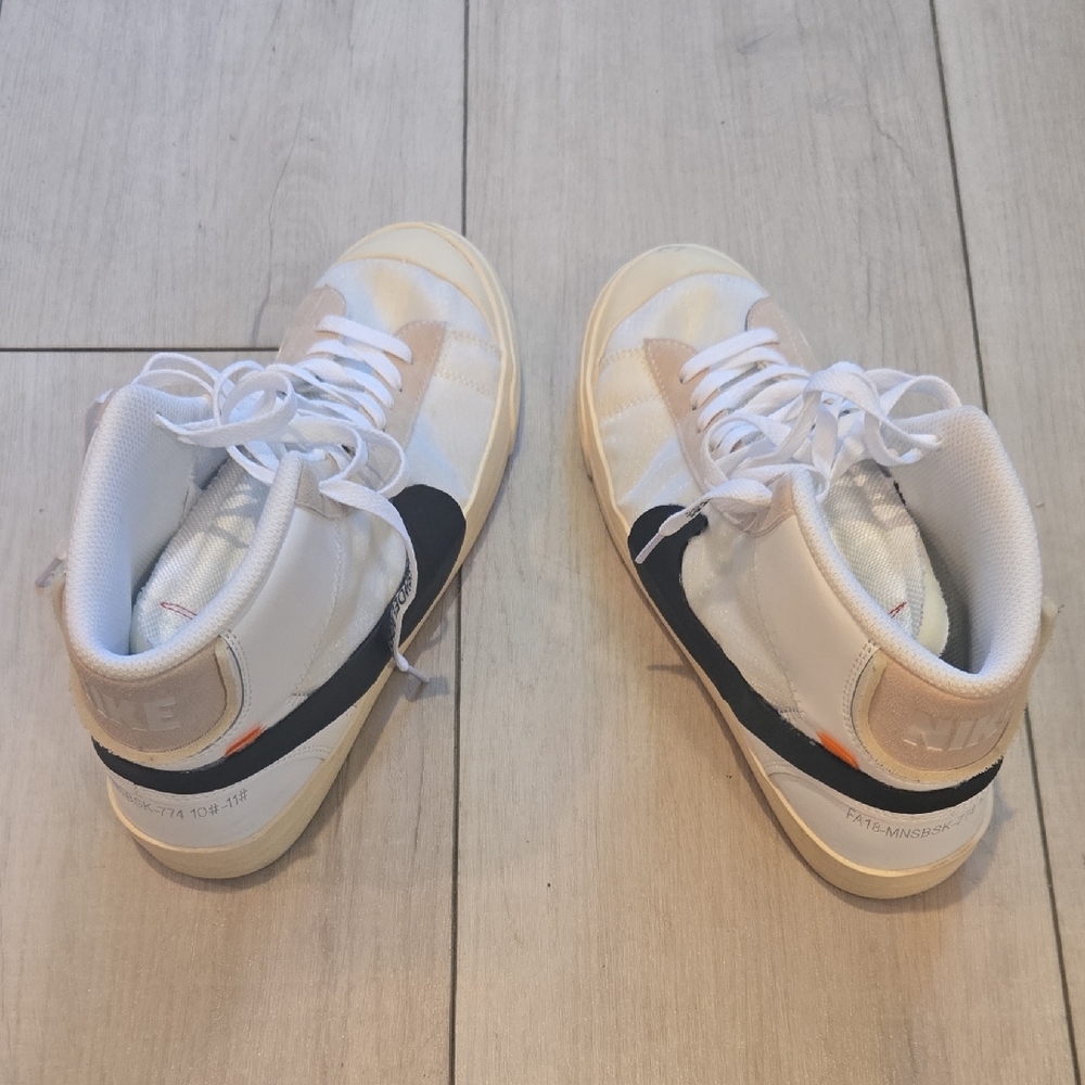 Nike White and Black High-Top Sneakers